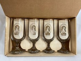 Coors Vintage Pilsner Beer Set of 4 Glasses 12oz Gold Rim With Waterfall Logo - $27.54
