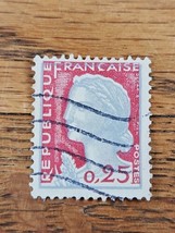 France Stamp Republique Francaise 0,25 Used Marianne Wave Cancel - $18.45 MXN