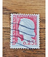 France Stamp Republique Francaise 0,25 Used Marianne Wave Cancel - $1.36 CAD