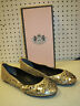 Primary image for Juicy Couture New Womens Anita 9.5 M Platino Dust Metallic Suede Flats Shoes