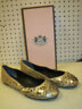 Juicy Couture New Womens Anita 9.5 M Platino Dust Metallic Suede Flats S... - $107.91
