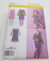 Vtg Simplicity Pattern 2156 Childrens Dress Top Jumper Jacket Knit Leggings - £7.83 GBP
