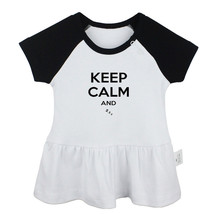 Keep Calm And sleep zzz Newborn Baby Girls Dress Toddler Infant Cotton Clothes - £10.45 GBP