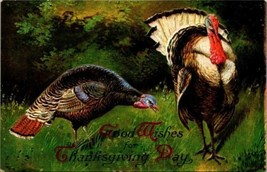 Vintage Postcard Thanksgiving Turkey Good Wishes Unposted Unused Germany - £15.94 GBP