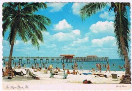 Postcard Fort Myers Beach &amp; Fishing Pier Florida - £2.42 GBP