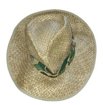 Kids Summer Beach Straw Hat Large Panama Camouflage Band Distressed Look - £10.16 GBP
