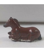 Small Miniature Painted Brown Metal Horse Figurine made in England - $14.85