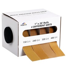 Sixm Industrial Style Yellow Sandpaper Rolls, 4 Grit Emery Cloth Roll, 1... - $41.92