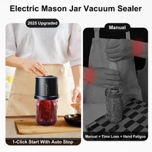 Electric Mason Jar Vacuum Sealer Kit for Wide &amp; Regular Mason Genie Jar ... - $14.44