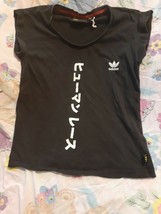 Adidas X Pharrell Williams Black Asian Words Workout T Shirt Sz Large - £26.47 GBP