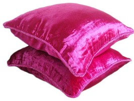 Pink Solid Color 16&quot;x16&quot; Velvet Pillowcase, Fuchsia Love - £21.43 GBP+