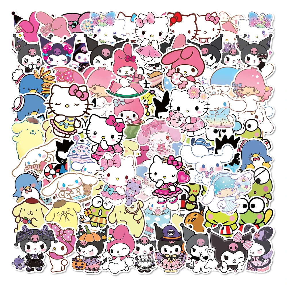 10/30/50/100PCS Mixed Cute Sanrio Stickers Cinnamoroll HelloKitty Kuromi Decals - £7.17 GBP+