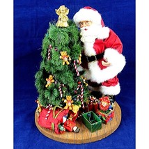 Vintage Christmas Santa Teddy Bear Tree  11&quot; Traditions Figurine - £28.48 GBP