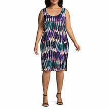Bold Elements Women&#39;s Sleeveless Bodycon Dress Size X-LARGE Thunder Tie Dye - $28.47