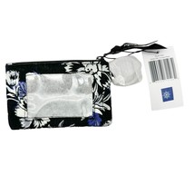 Vera Bradley Zip ID Case 4.5 x 3 Frosted Floral Black Blue White NWT - £10.28 GBP