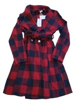 Anthropologie Solitaire RED PLAID Belted Trench Coat Womens Size XL - £68.86 GBP