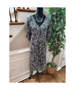 Nina Leonard Women&#39;s Black &amp; White Rayon Long Sleeve Top &amp; Skirt 2 Piece... - $36.63