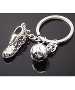 Football and Shoe Keychain 1pc,Friendship Keyring,Birthday Party Gift an... - $3.70