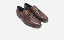 Men&#39;s Bragano by Cole Haan Italy Dress Shoes  Brown Woven Leather Sz 9.5 M - £38.14 GBP