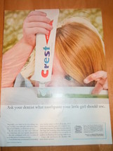 Vintage Crest Toothpaste Print Magazine Advertisement 1965 - £5.48 GBP