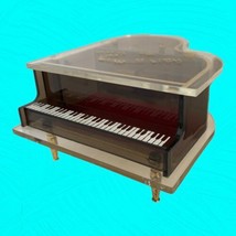 VTG Grand Piano Music Box Acrylic Brown Lacquer Trinket Jewelry Miniature Japan - £16.11 GBP