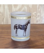 Vintage Champagne Circuit Frosted Glass Barware Gold Trim Horse Racing 1... - €22,16 EUR