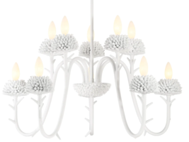 NEW Sand White Coastal Coral Nature Blossom  Shabby Cottage Chic Chandelier - $565.47