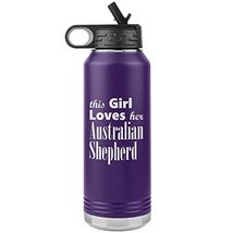 Australian Shepherd - 32oz Insulated Water Bottle - Purple - £33.57 GBP