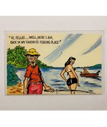 Vintage Artist Signed Comic Humor Postcard Woman Bikini Favorite Fishing... - £7.44 GBP