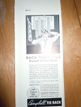 Vintage Campbell Tie Rack Print Magazine Advertisement 1937 - $5.46 CAD
