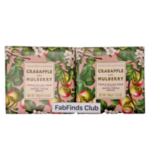 Crabtree &amp; Evelyn Bar Soap Crabapple Mulberry Triple Milled 7oz(2x3.5oz) 2pc Set - £10.34 GBP