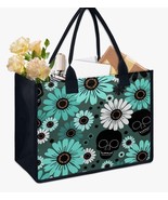 Midnight Bloom Tote | Teal Florals &amp; Skull | Free Ship! - $627.24 MXN