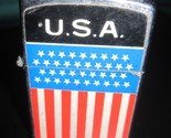 Vintage MY-LITE Patriotic USA US Flag Flip Top Petrol Lighter Made in Korea - $30.00