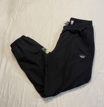 Adidas Originals Windbreaker Pants Elastic Waist &amp; Cuffs Mens Large Black Green  - £19.02 GBP