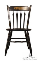 ETHAN ALLEN Hand Decorated Black &amp; Gold Hitchcock Style Arrow Back Accent Sid... - £479.51 GBP
