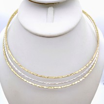 Premier Designs Triple Mixed Metals Collar Choker Necklace - £29.82 GBP