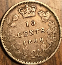 1886 Canada Silver 10 Cents Coin - Obverse #5 Large Knobbed 6 - £57.58 GBP