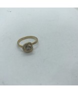 Vintage Emmons Rhinestone Ring Love knot Goldtone Adjustable retro - £7.77 GBP