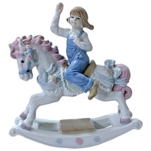 Paul Sebastian Girl Carosouel Rocking Horse Porcelain Collectible Figurine 1991 - £19.77 GBP