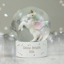 Personalised Any Message Unicorn Snow Globe - Christmas Globe - Christma... - $15.99