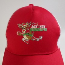 Run Run Rudolph Mesh Trucker Hat One Size Christmas Snapback Holiday Cap - $14.82