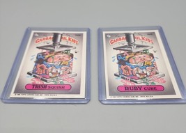 1986 Topps Garbage Pail Kids GPK Series 4 Trish Squish 163a &amp; Ruby Cube ... - £6.21 GBP