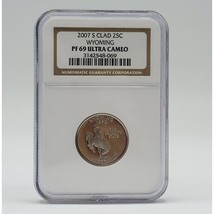 Moneda Del Estado De Wyoming 2007 S Clad 25C NGC PF69 Ultra Cameo - $29.77