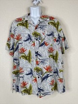 George Rayon Shirt Men Size XL Colorful Floral Button Up  Short Sleeve Pocket - £5.85 GBP