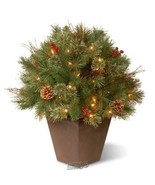 24&quot; Pine Porch Bush with Clear Lights Indoor Outdoor Topiary - $1,263.76 MXN