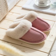 Winter Indoor Women  Slippers  Faux Suede Upper Bedroom Couples Warm Plush Shoes - £21.98 GBP
