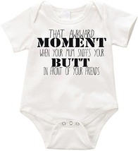 VRW That awkward moment unisex baby Onesie Romper Bodysuit funny (12 months, Whi - $14.69