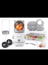 Baby Food Processor Maker With Glass Containers Tray Spoon Bib &amp; Feeder NEW!! - $24.74