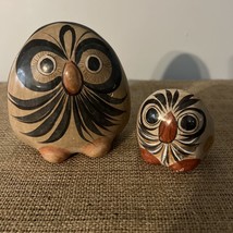 Vintage Mexican Pottery Owl Folk Art Hand Painted Tonala Ceramic Owl Sculpture - £21.57 GBP