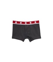 Petit Bateau One Pack Boys Boxer Solid Grey/Red Waistband White Stars Style 1218 - £19.29 GBP